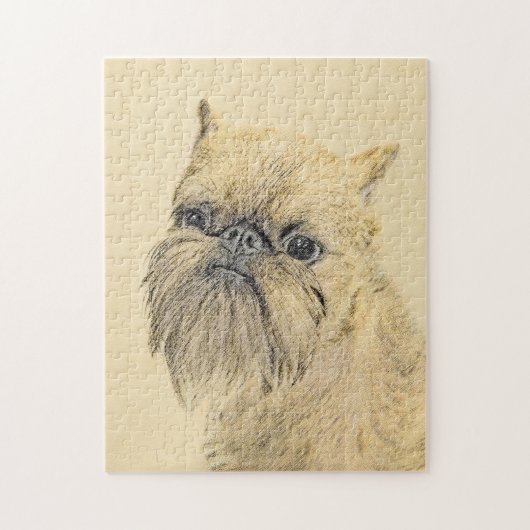 Brussels Griffon Painting - Niedliche Hundekunst Puzzle (Vertikal)