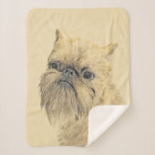 Brussels Griffon Painting - Niedliche Hundekunst Sherpadecke (Vorderseite)