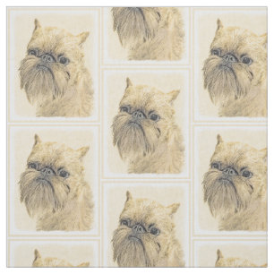 Brussels Griffon Painting - Niedliche Hundekunst Stoff