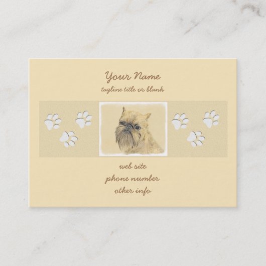 Brussels Griffon Painting - Niedliche Hundekunst Visitenkarte (Vorderseite)