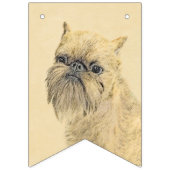 Brussels Griffon Painting - Niedliche Hundekunst Wimpelkette (Dritte Fahne)