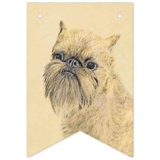 Brussels Griffon Painting - Niedliche Hundekunst Wimpelkette (Dritte Fahne)