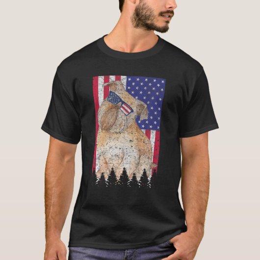 Brussels Griffon Patriotic Dog USA Pride American T-Shirt (Vorderseite)