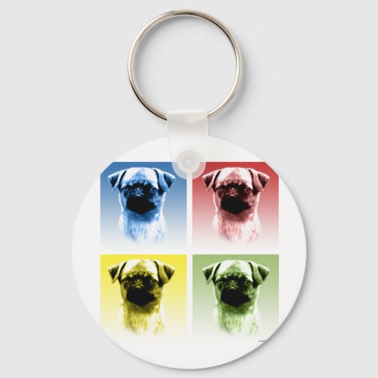 Brussels Griffon Pop Art Schlüsselanhänger (Vorderseite)