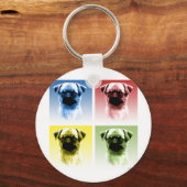 Brussels Griffon Pop Art Schlüsselanhänger (Vorderseite)