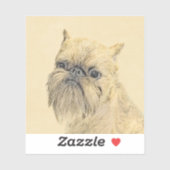 Brussels Griffon Rough Painting - Original Hunde A Aufkleber (Blatt)