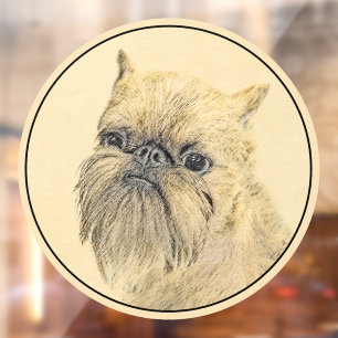 Brussels Griffon Rough Painting - Original Hunde A Fensteraufkleber