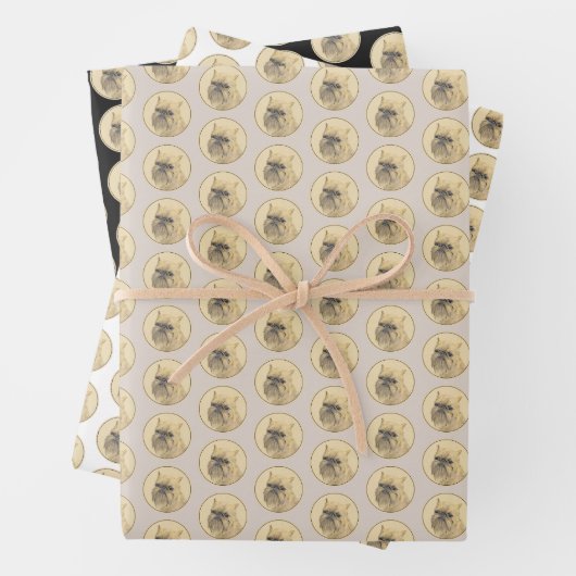 Brussels Griffon Rough Painting - Original Hunde A Geschenkpapier Set (Beispiel)