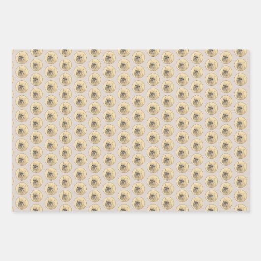 Brussels Griffon Rough Painting - Original Hunde A Geschenkpapier Set (Vorderseite)