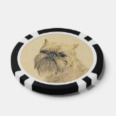 Brussels Griffon Rough Painting - Original Hunde A Pokerchips (Einzeln)