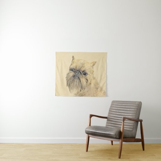 Brussels Griffon Rough Painting - Original Hunde A Wandteppich (Beispiel (Horizontal))