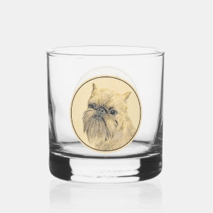 Brussels Griffon Rough Painting - Original Hunde A Whiskyglas