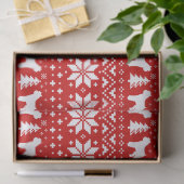 Brussels Griffon Silhouetten Christmas Pattern Red Seidenpapier (Geschenk)