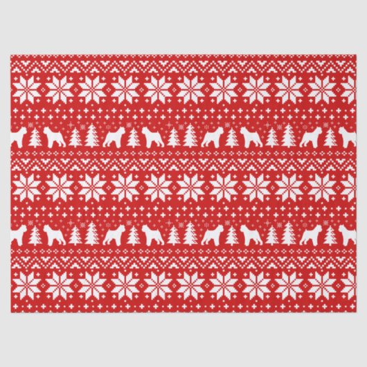 Brussels Griffon Silhouetten Christmas Pattern Red Seidenpapier (Vorderseite)