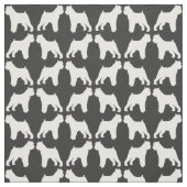 Brussels Griffon Silhouetten Grau und Weiß Stoff (Muster)