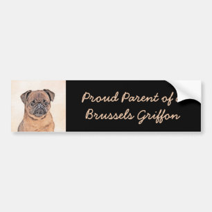 Brussels Griffon Smooth Painting Original Dog Art Autoaufkleber