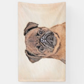 Brussels Griffon Smooth Painting Original Dog Art Banner (Vertikal)