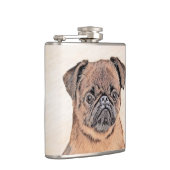 Brussels Griffon Smooth Painting Original Dog Art Flachmann (Rechts)