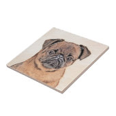 Brussels Griffon Smooth Painting Original Dog Art Fliese (Seite)