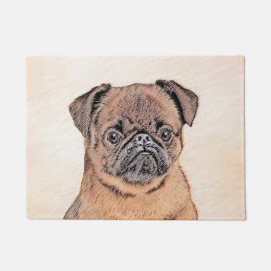 Brussels Griffon Smooth Painting Original Dog Art Fußmatte (Vorderseite)
