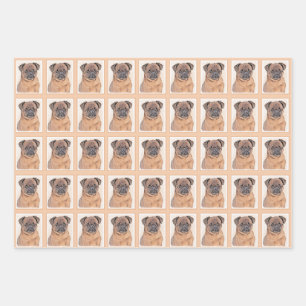Brussels Griffon Smooth Painting Original Dog Art Geschenkpapier Set