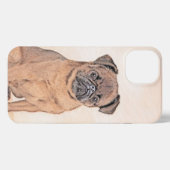 Brussels Griffon Smooth Painting Original Dog Art iPhone Hülle (Rückseite (Horizontal))