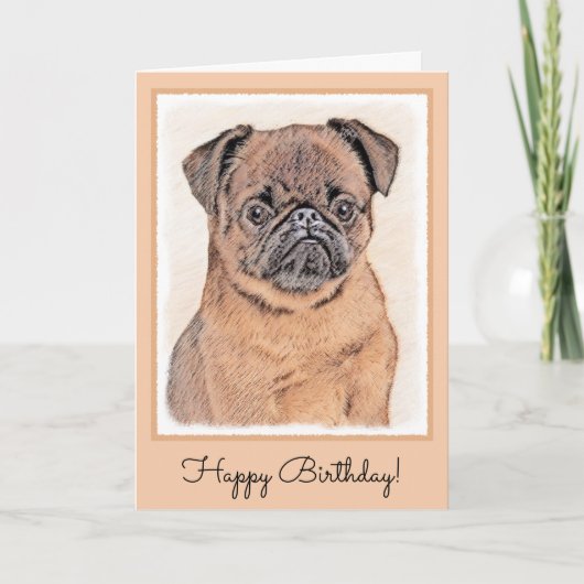 Brussels Griffon Smooth Painting Original Dog Art Karte (Vorderseite)
