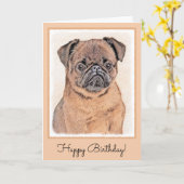 Brussels Griffon Smooth Painting Original Dog Art Karte (Gelbe Blume)