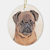 Brussels Griffon Smooth Painting Original Dog Art Keramik Ornament (Links)