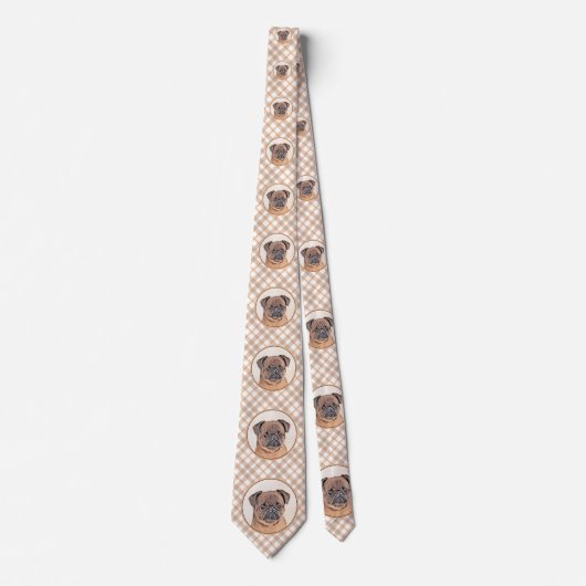 Brussels Griffon Smooth Painting Original Dog Art Krawatte (Vorderseite)