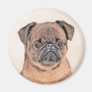Brussels Griffon Smooth Painting Original Dog Art Magnet