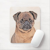 Brussels Griffon Smooth Painting Original Dog Art Mousepad (Mit Mouse)
