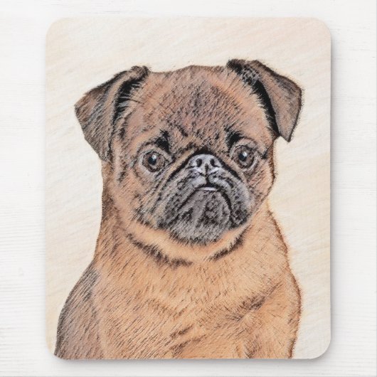 Brussels Griffon Smooth Painting Original Dog Art Mousepad (Vorne)