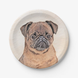 Brussels Griffon Smooth Painting Original Dog Art Pappteller