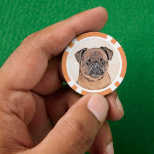 Brussels Griffon Smooth Painting Original Dog Art Pokerchips