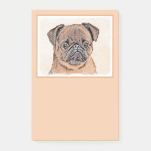 Brussels Griffon Smooth Painting Original Dog Art Post-it Klebezettel