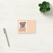 Brussels Griffon Smooth Painting Original Dog Art Post-it Klebezettel (Büro)