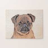 Brussels Griffon Smooth Painting Original Dog Art Puzzle (Horizontal)