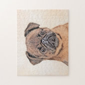 Brussels Griffon Smooth Painting Original Dog Art Puzzle (Vertikal)