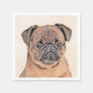 Brussels Griffon Smooth Painting Original Dog Art Serviette
