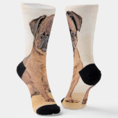 Brussels Griffon Smooth Painting Original Dog Art Socken (Gewinkelt)
