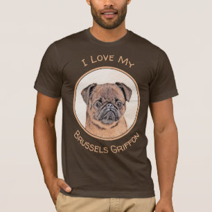 Brussels Griffon Smooth Painting Original Dog Art T-Shirt