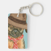 Brussels Griffon Vater Schlüsselanhänger (Rückseite)