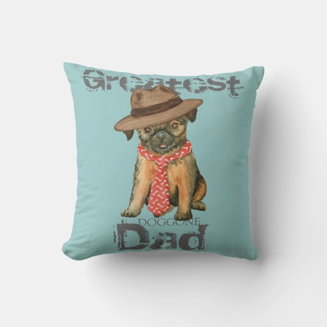 Brussels Griffon Vater Throw Pillow Kissen (Vorderseite)