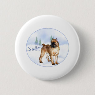 Brussels Griffon Weihnachten Button