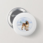 Brussels Griffon Weihnachten Button (Vorne & Hinten)