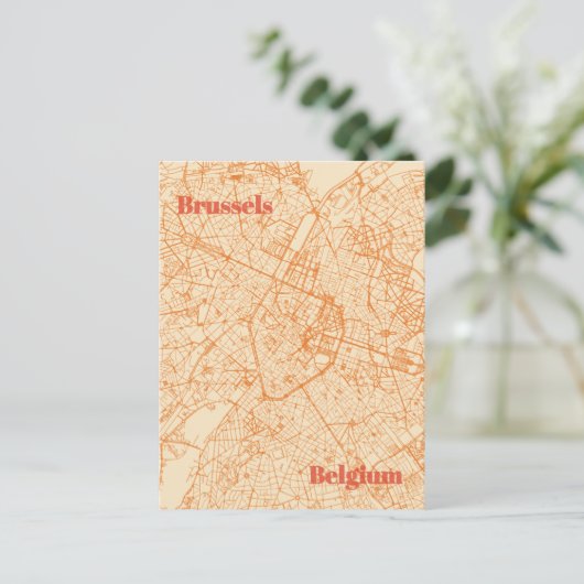 Brussels Map Postkarte (Stehend Vorderseite)