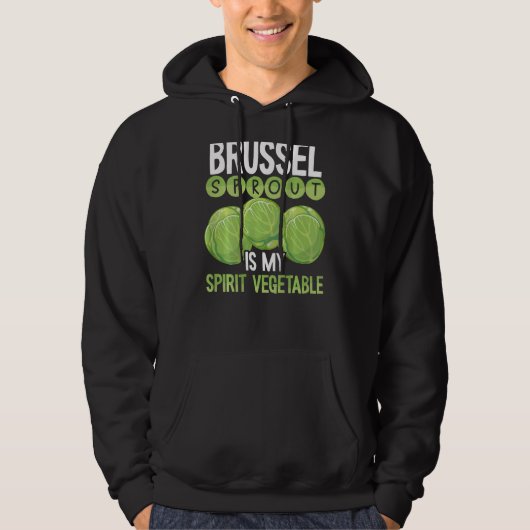 Brussels Sprout Is My Spirit Vegetable Backprint V Hoodie (Vorderseite)