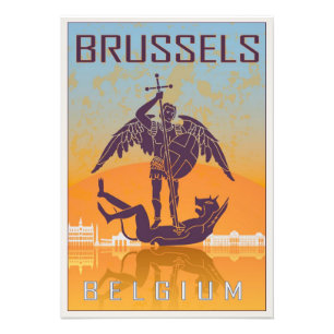 Brussels vintage Plakat Fotodruck