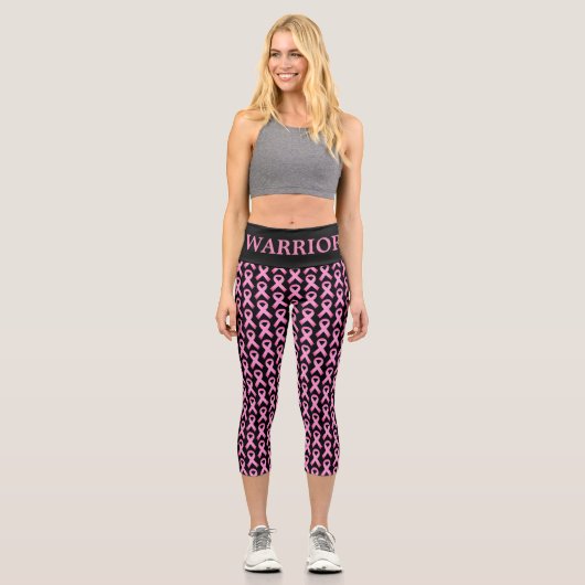 Brust-Bewusstsein für rosa Bänder Capri Leggings (Vorderseite)